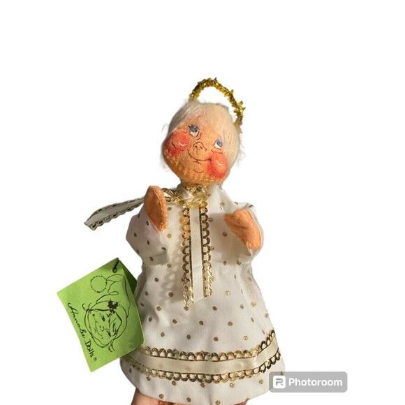 Annalee 7" Tree Top Angel in Gown with Gold Trim Doll 1987 ~ #713087 - Picture 1 of 8